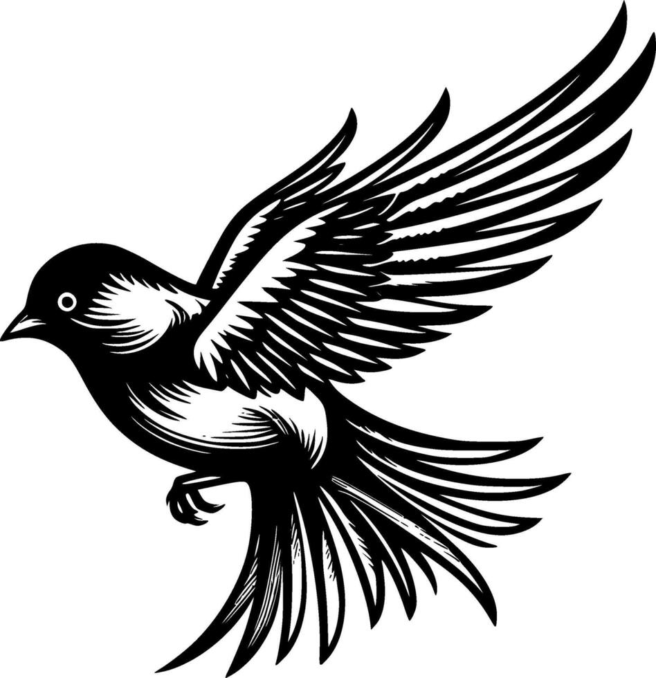Bird, Minimalist and Simple Silhouette - illustration vector