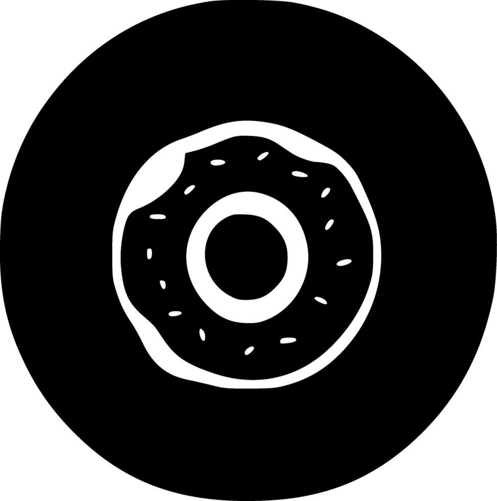 Donut, Minimalist and Simple Silhouette - illustration vector
