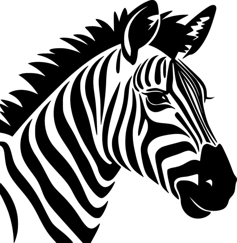 Zebra, Minimalist and Simple Silhouette - illustration vector
