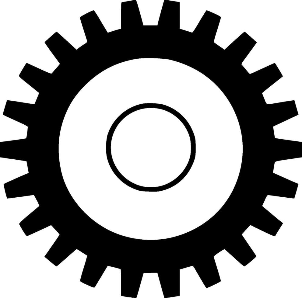 Gear, Minimalist and Simple Silhouette - illustration vector