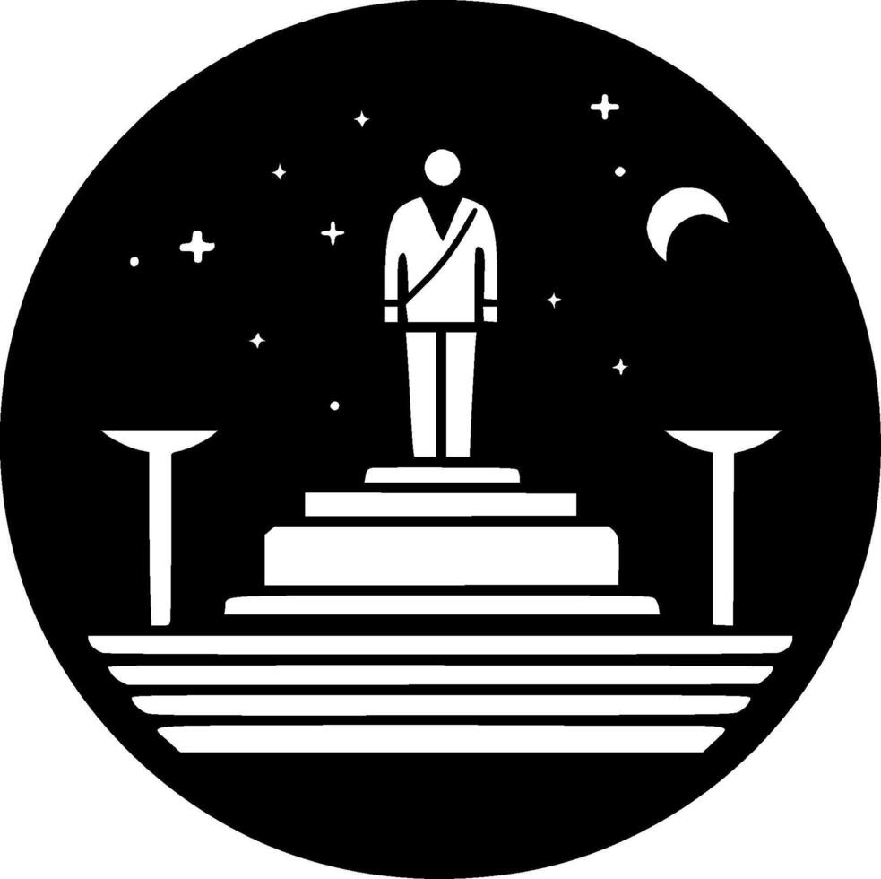 Memorial - Black and White Isolated Icon - illustration vector