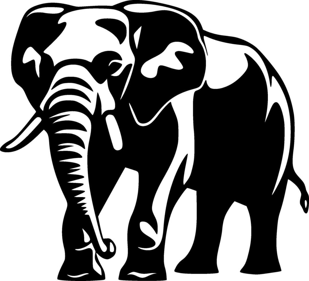 Elephant - Black and White Isolated Icon - illustration vector