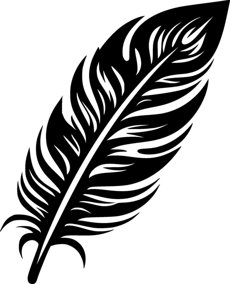 Feather, Minimalist and Simple Silhouette - illustration vector