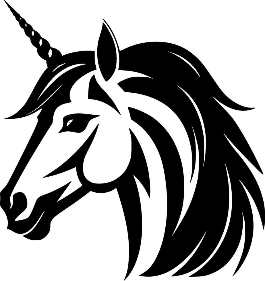 Unicorn, Black and White illustration vector