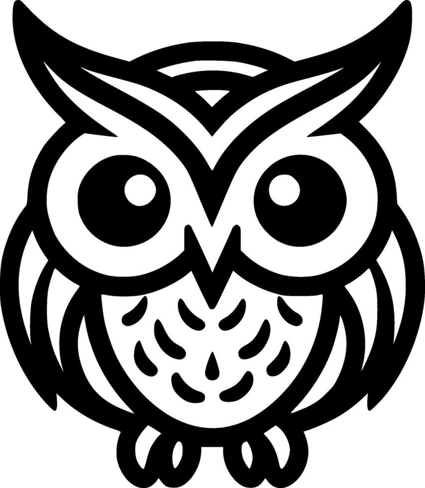 Owl Baby, Minimalist and Simple Silhouette - illustration vector