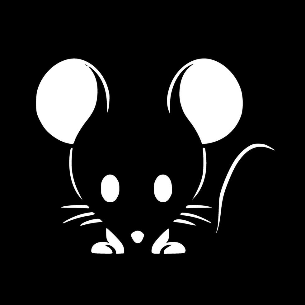 Mouse, Black and White illustration vector