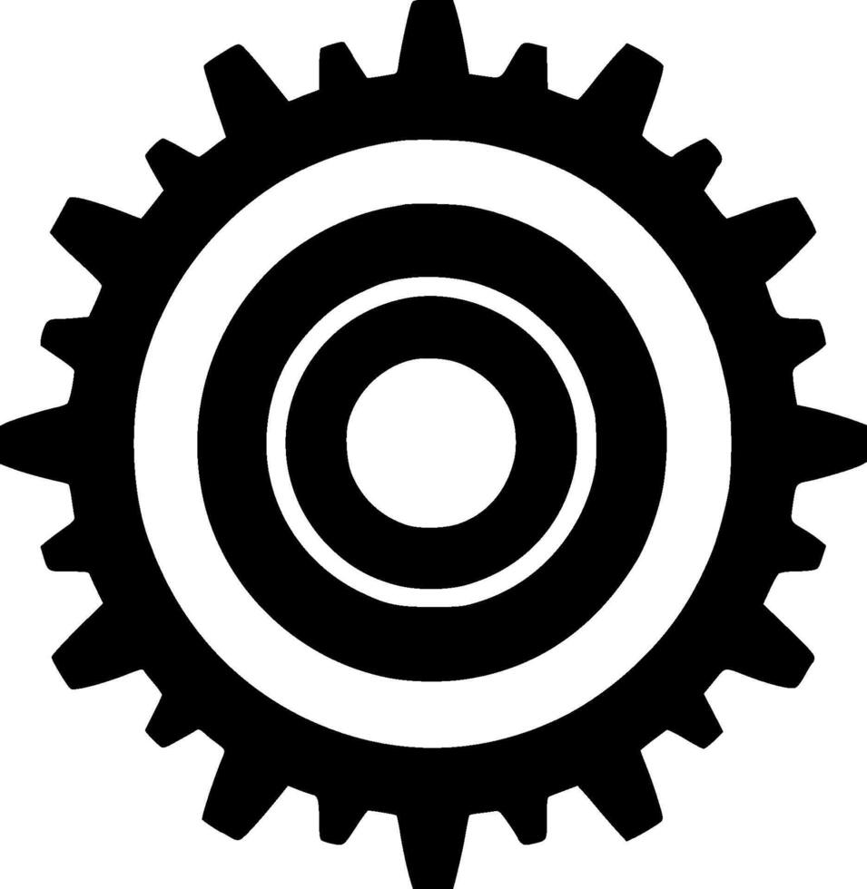Gear, Minimalist and Simple Silhouette - illustration vector