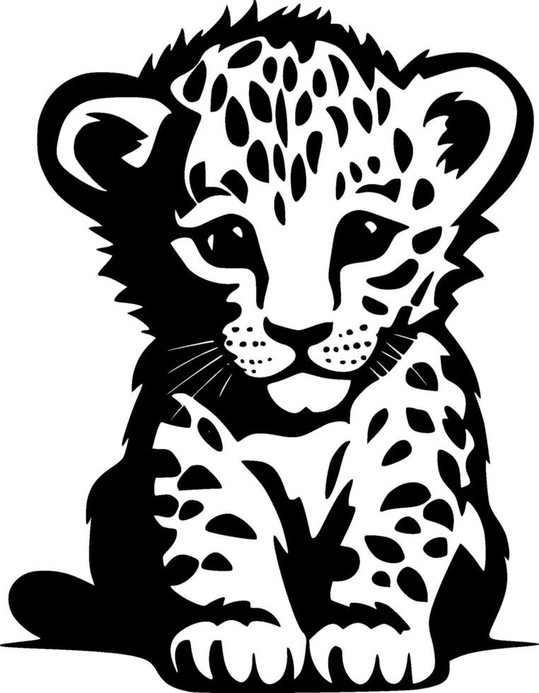 Leopard Baby, Minimalist and Simple Silhouette - illustration vector