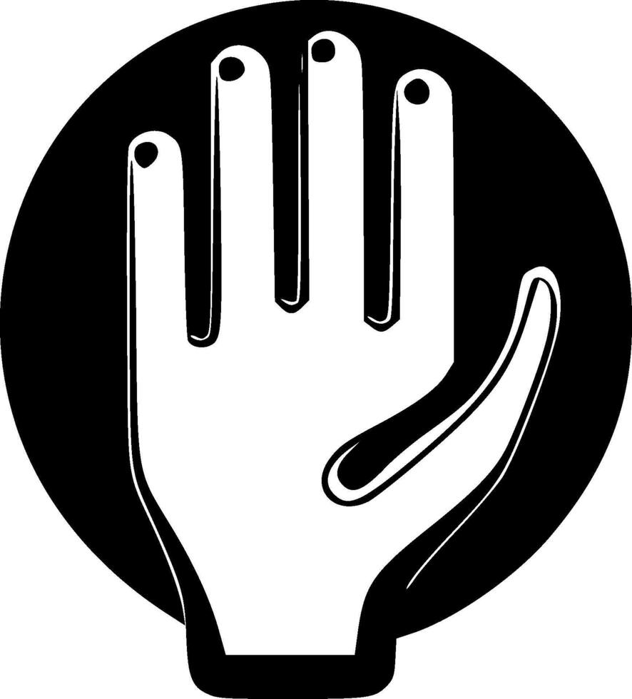 Hands - Black and White Isolated Icon - illustration vector