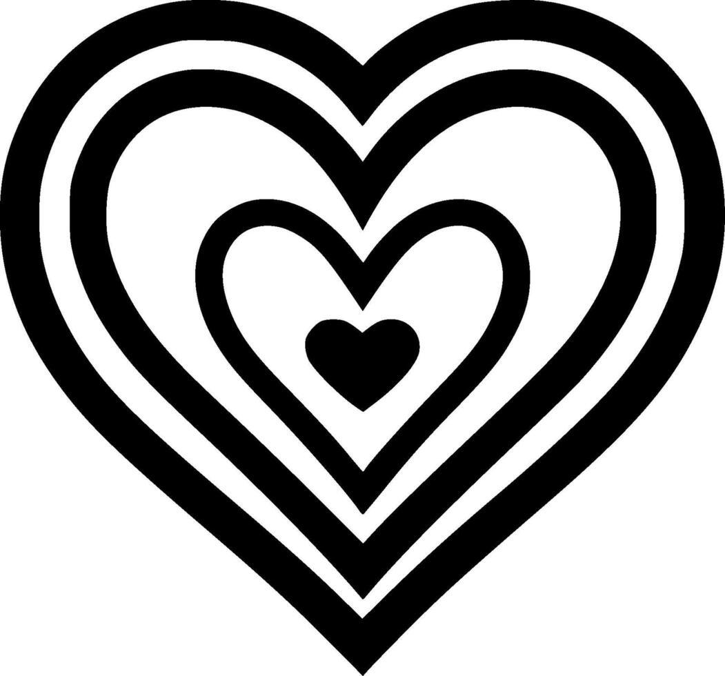 Heart, Black and White illustration vector