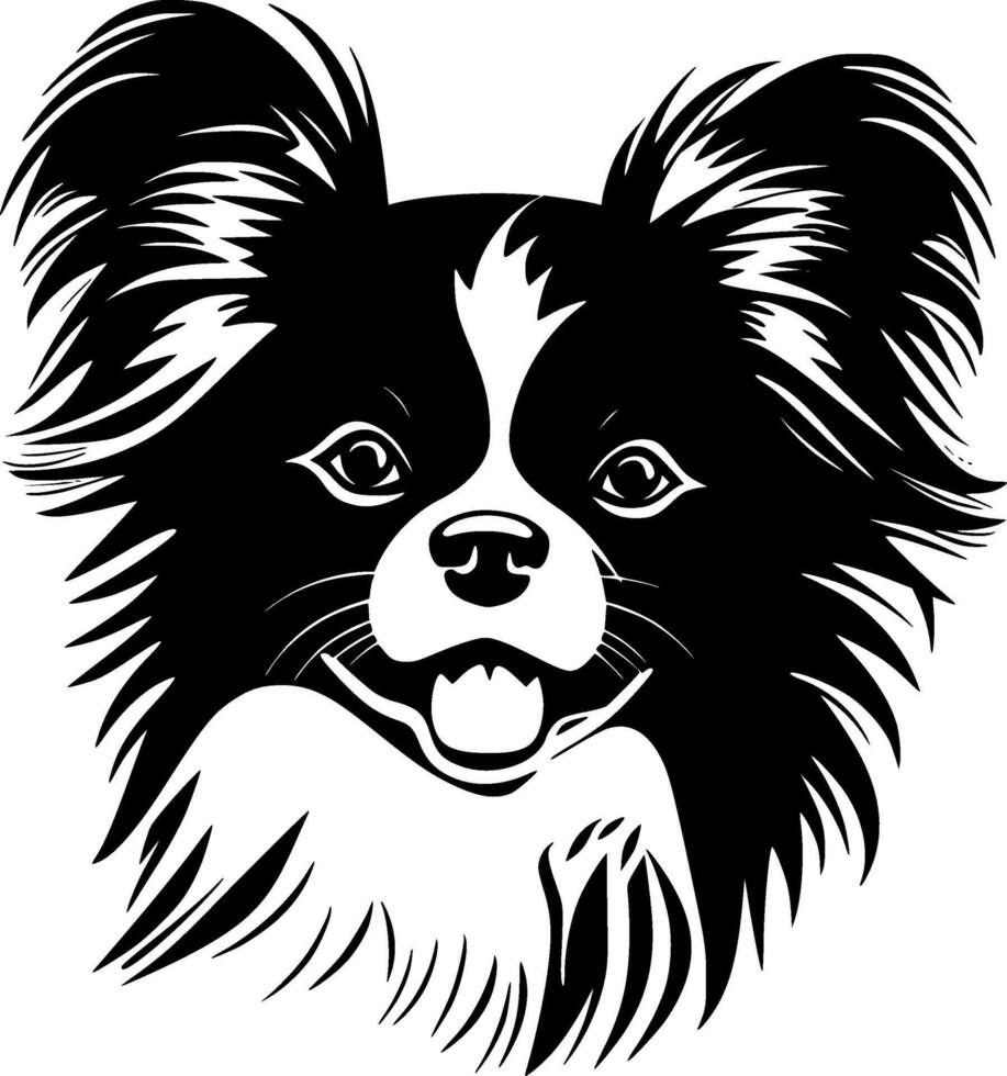 Papillon Dog, Minimalist and Simple Silhouette - illustration vector
