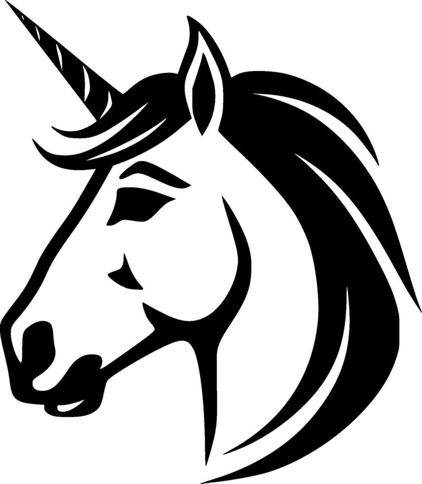 Unicorn, Black and White illustration vector
