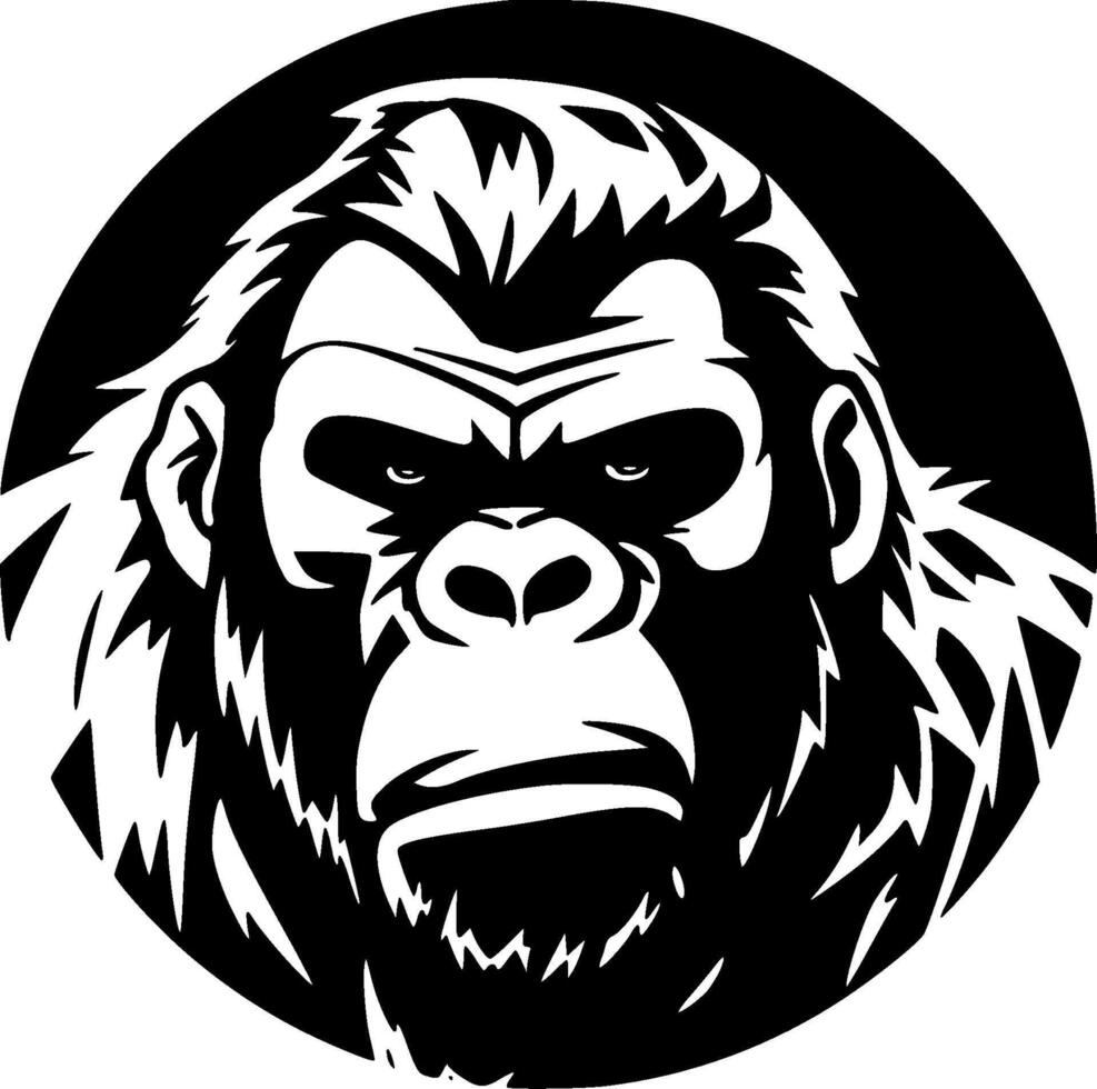Gorilla, Minimalist and Simple Silhouette - illustration vector