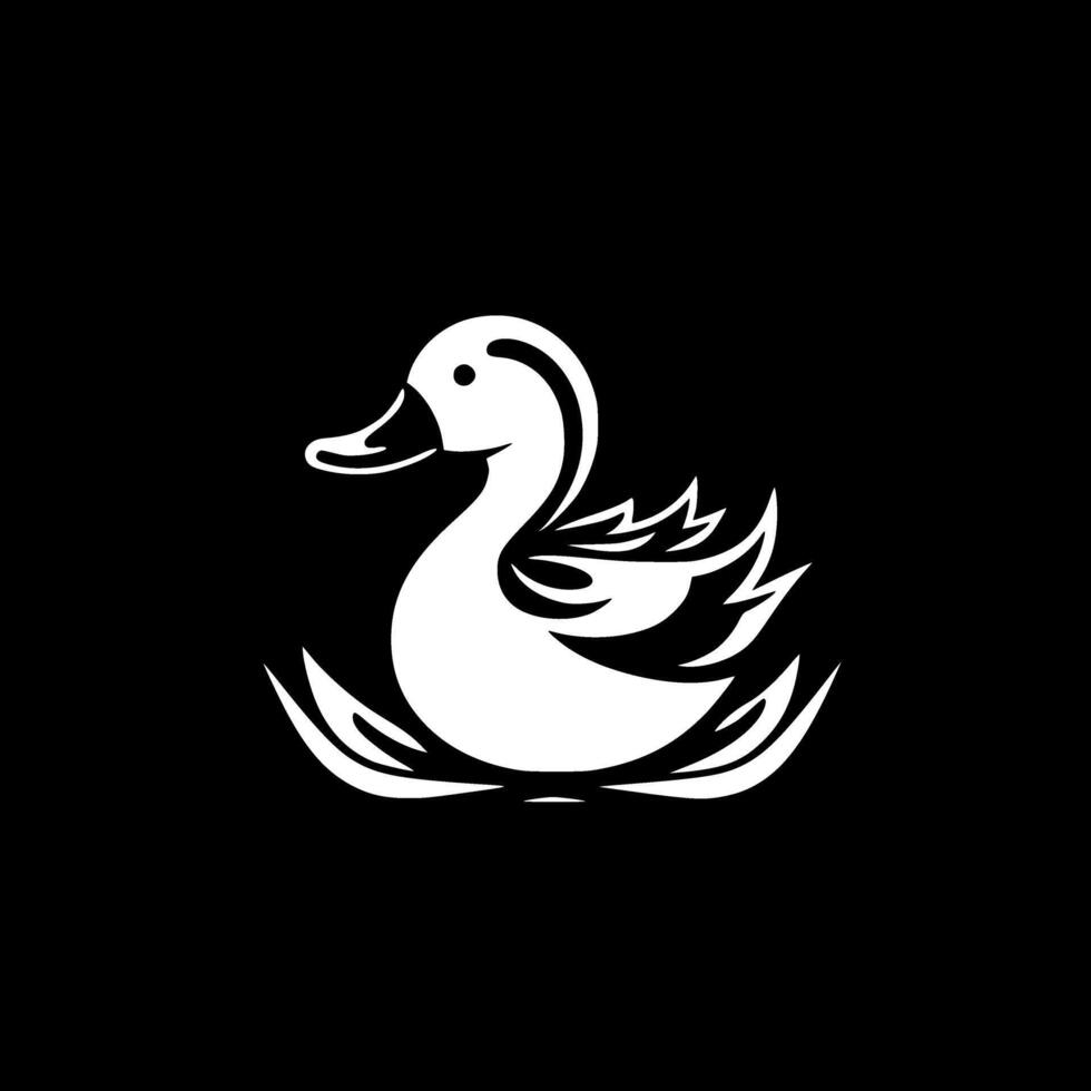 Duck, Minimalist and Simple Silhouette - illustration vector
