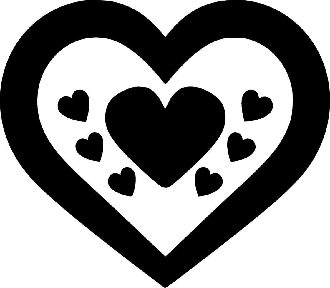 Heart, Black and White illustration vector