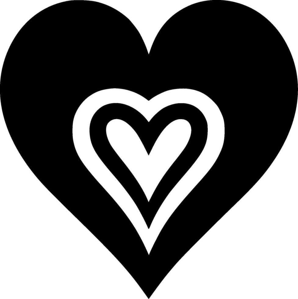 Heart - Black and White Isolated Icon - illustration vector