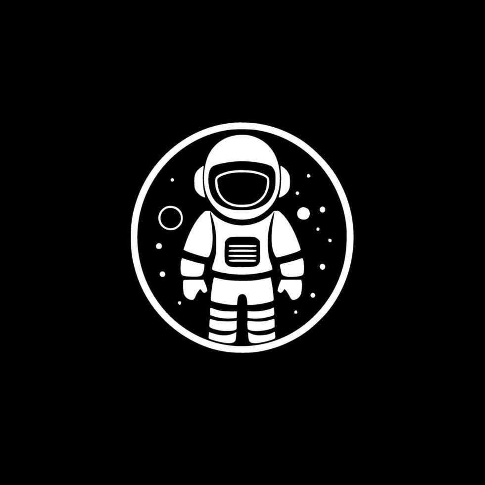 Astronaut, Black and White illustration vector