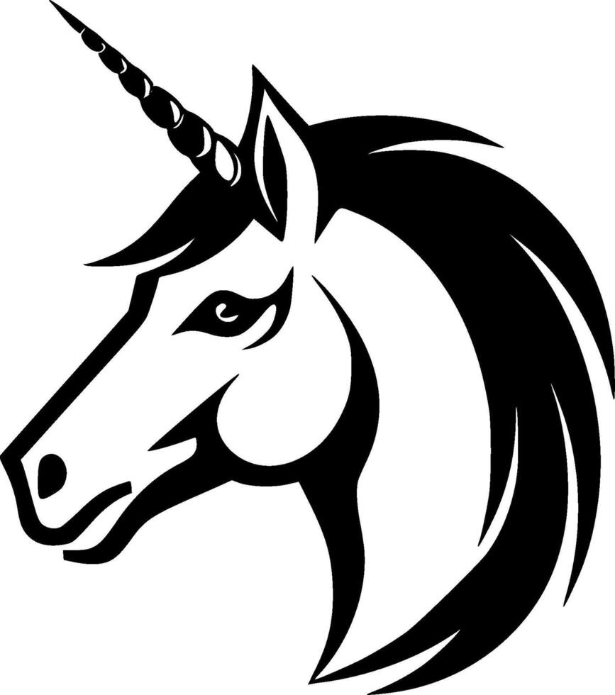 Unicorn - Black and White Isolated Icon - illustration vector