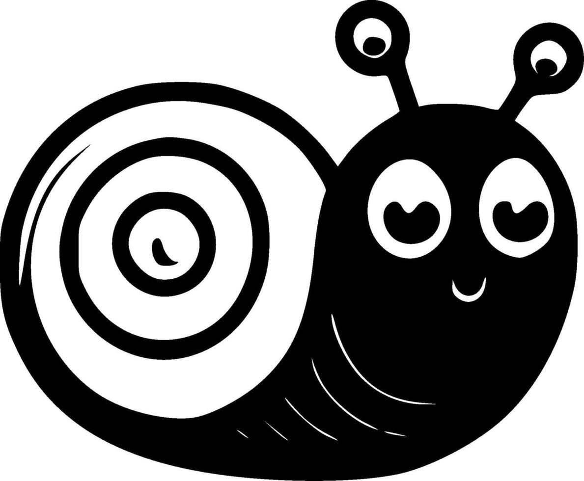 Snail, Black and White illustration vector