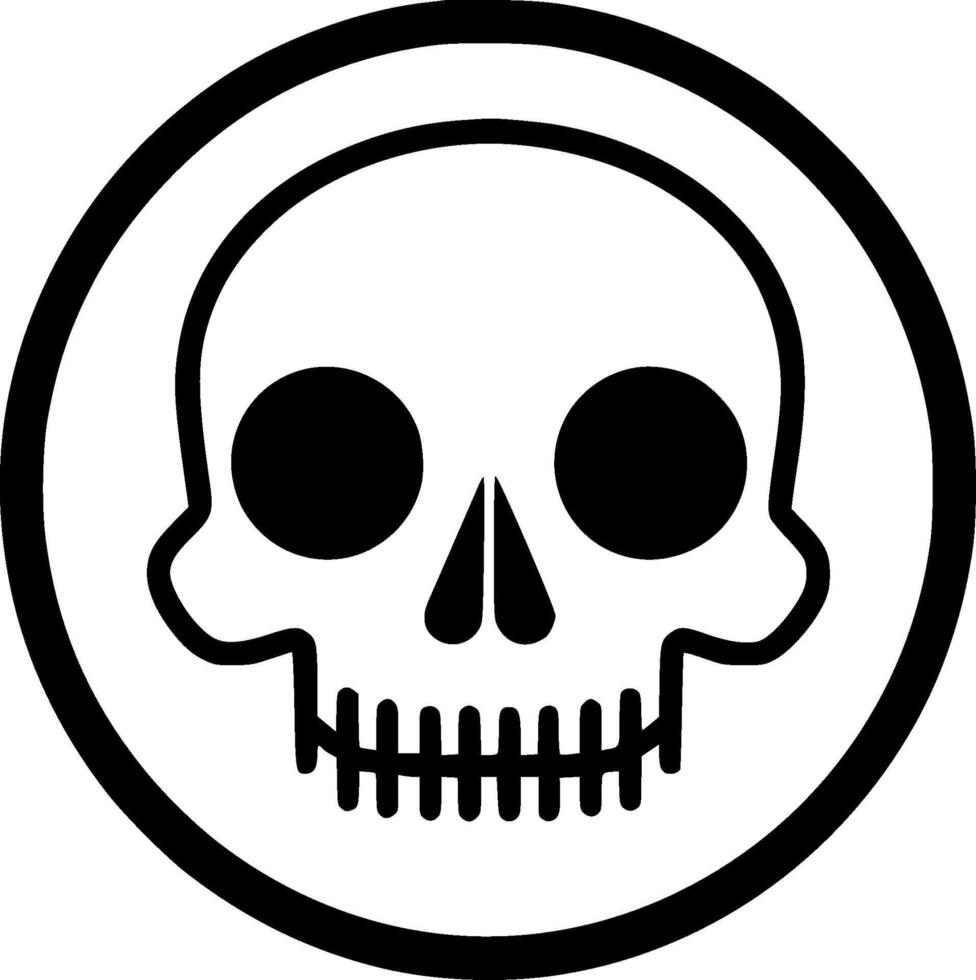 Skull - Black and White Isolated Icon - illustration vector