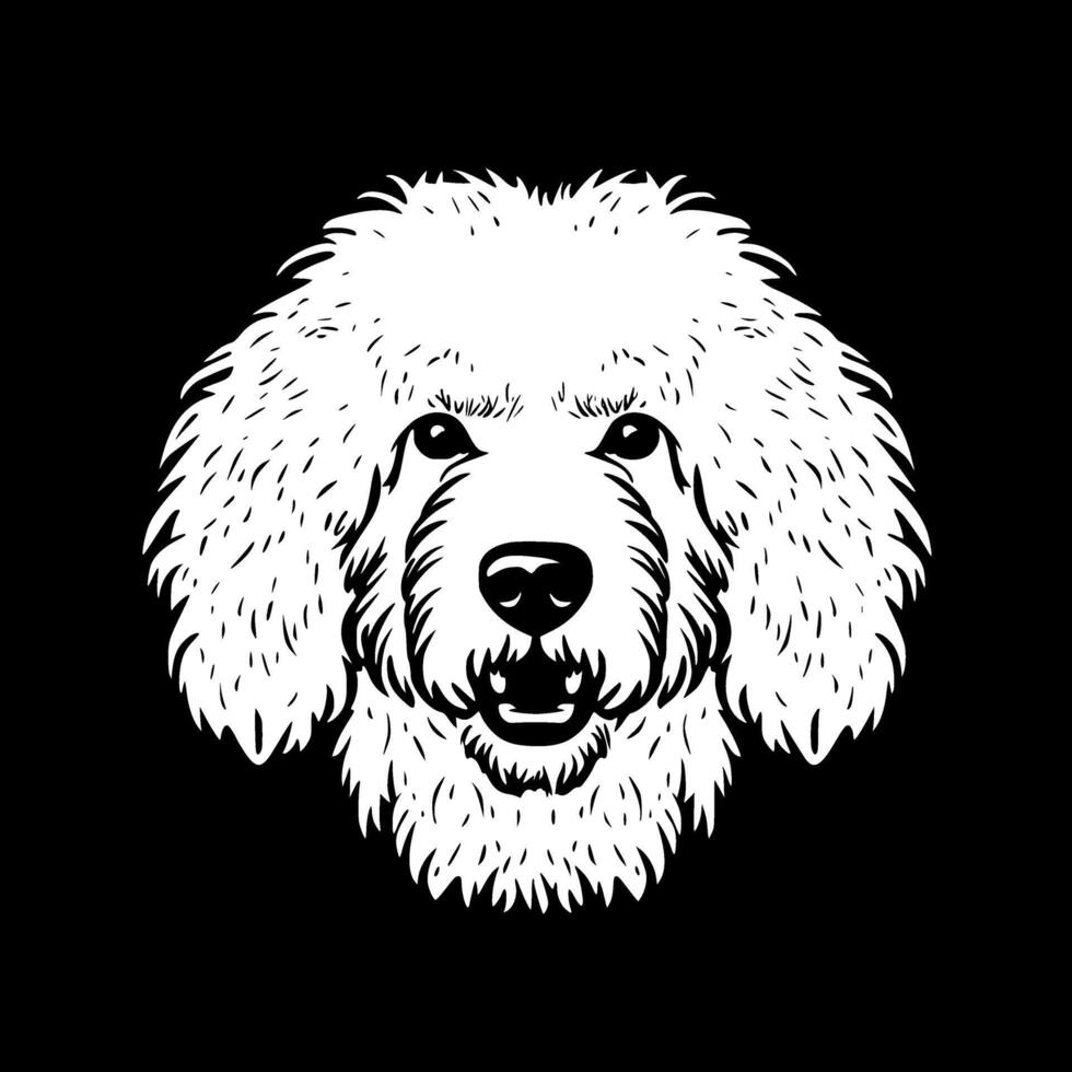 Bichon Frise - Black and White Isolated Icon - illustration vector
