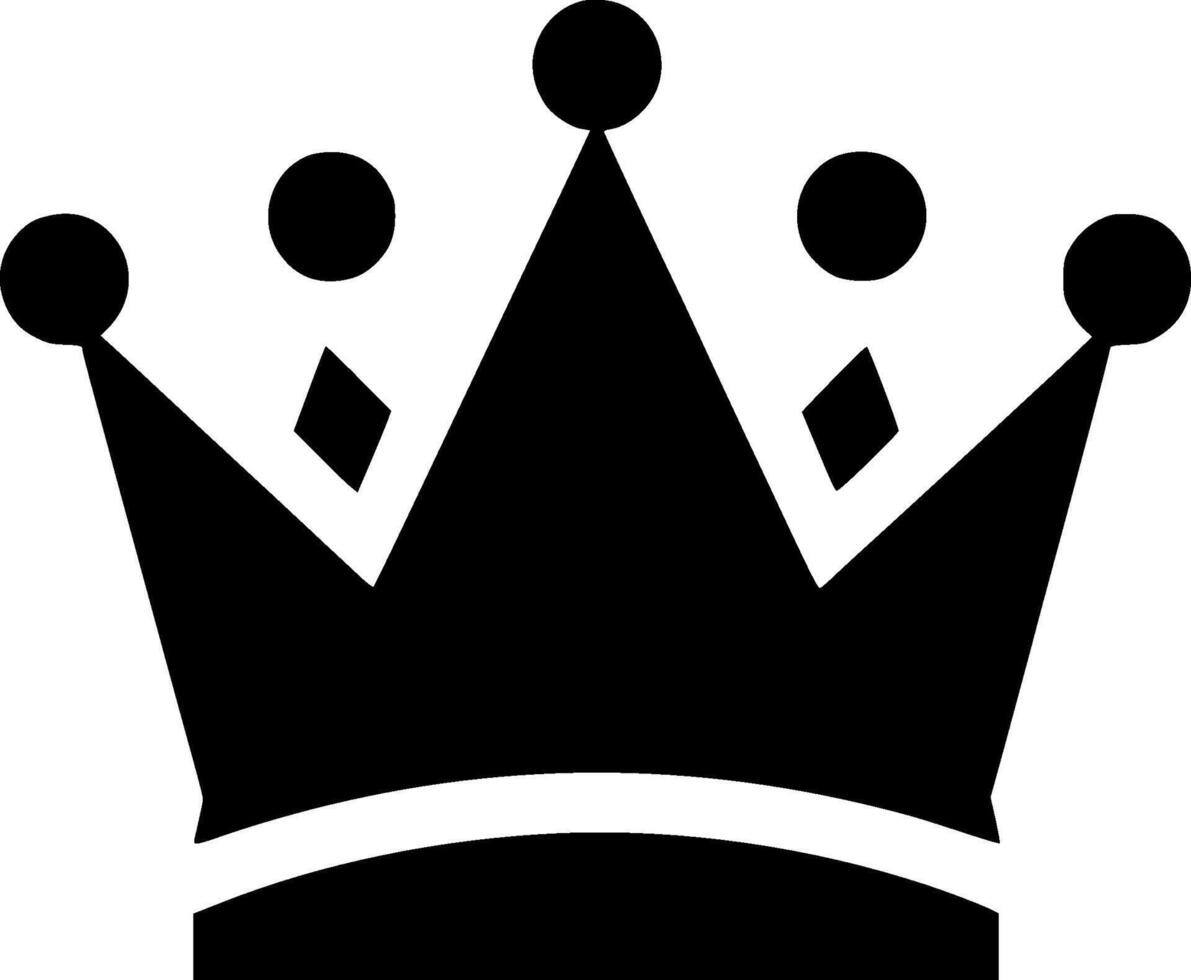 Crown - Black and White Isolated Icon - illustration vector