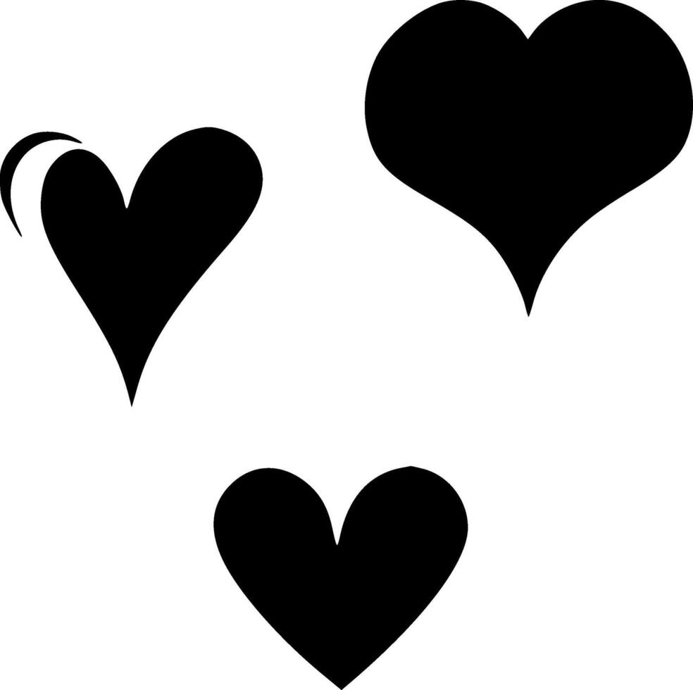 Hearts, Black and White illustration vector