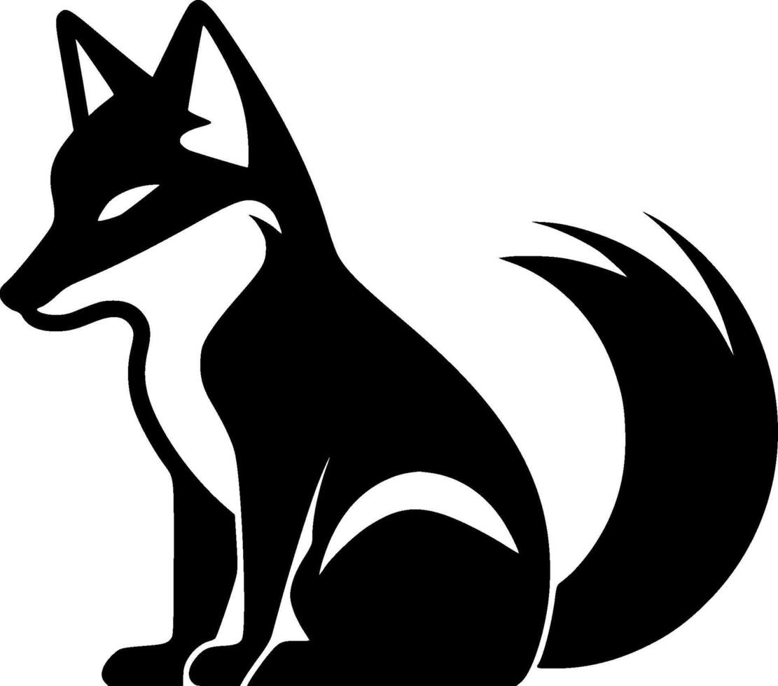 Fox, Black and White illustration vector