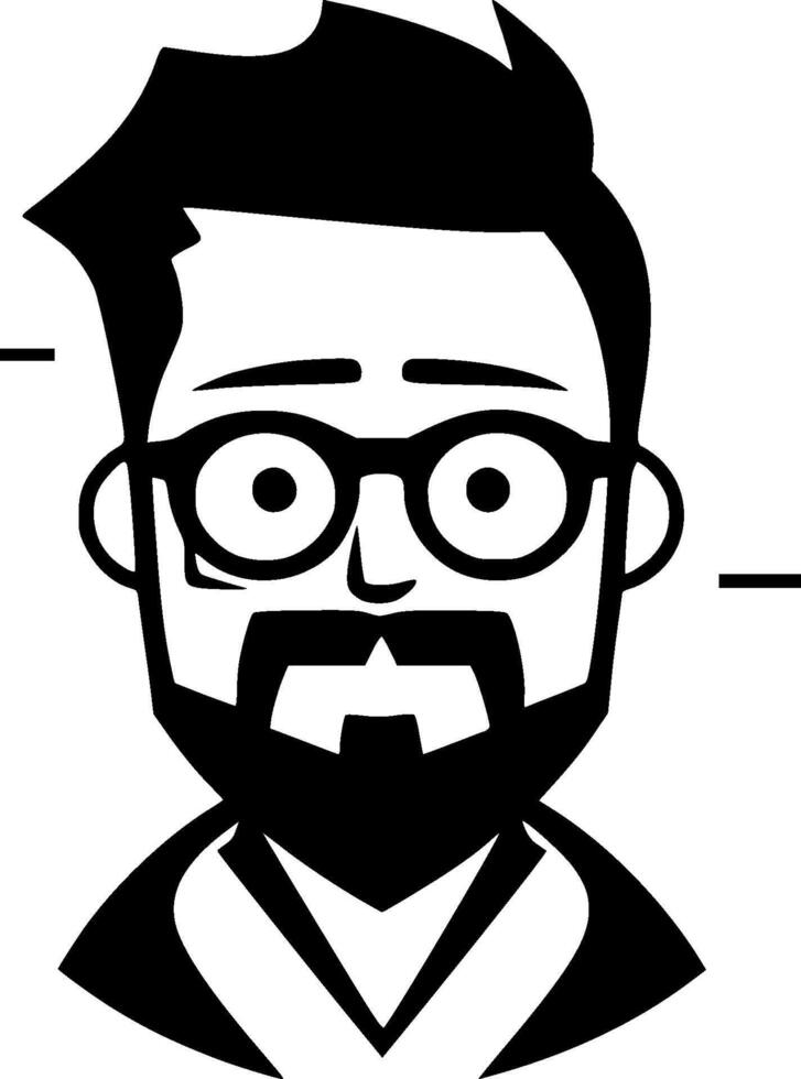 Teacher, Black and White illustration vector