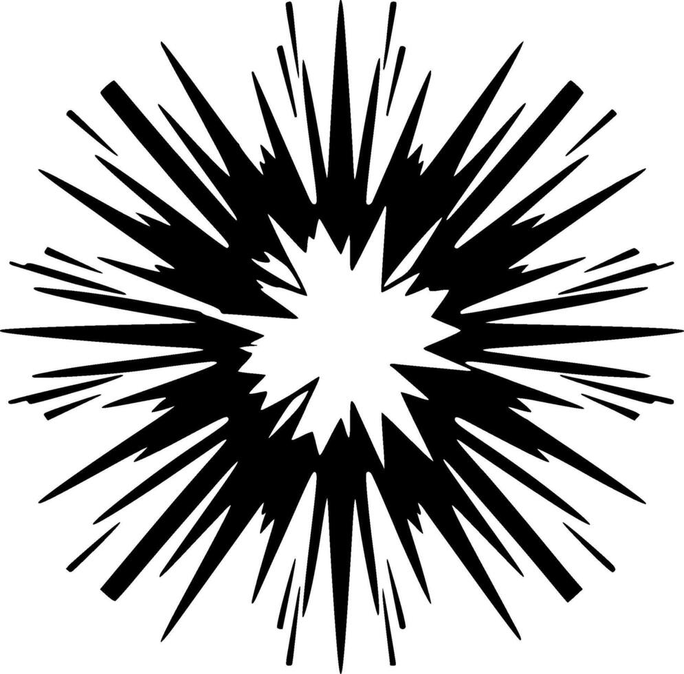 Explosion - Black and White Isolated Icon - illustration vector
