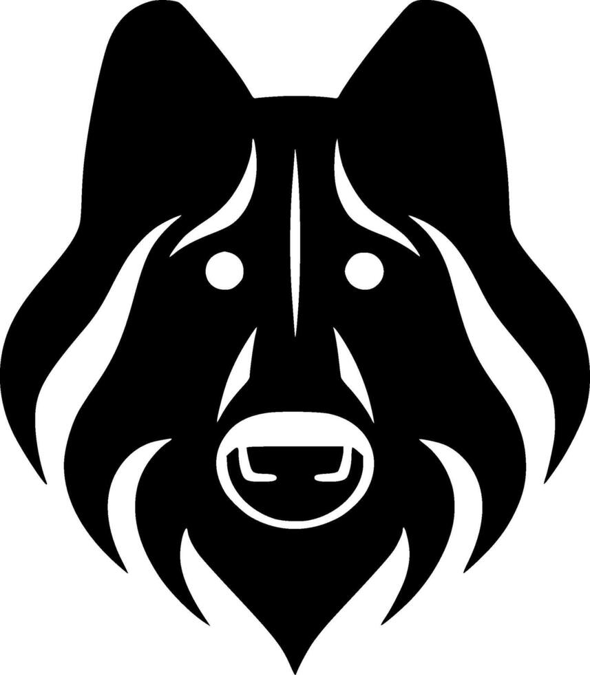 Dog - Black and White Isolated Icon - illustration vector