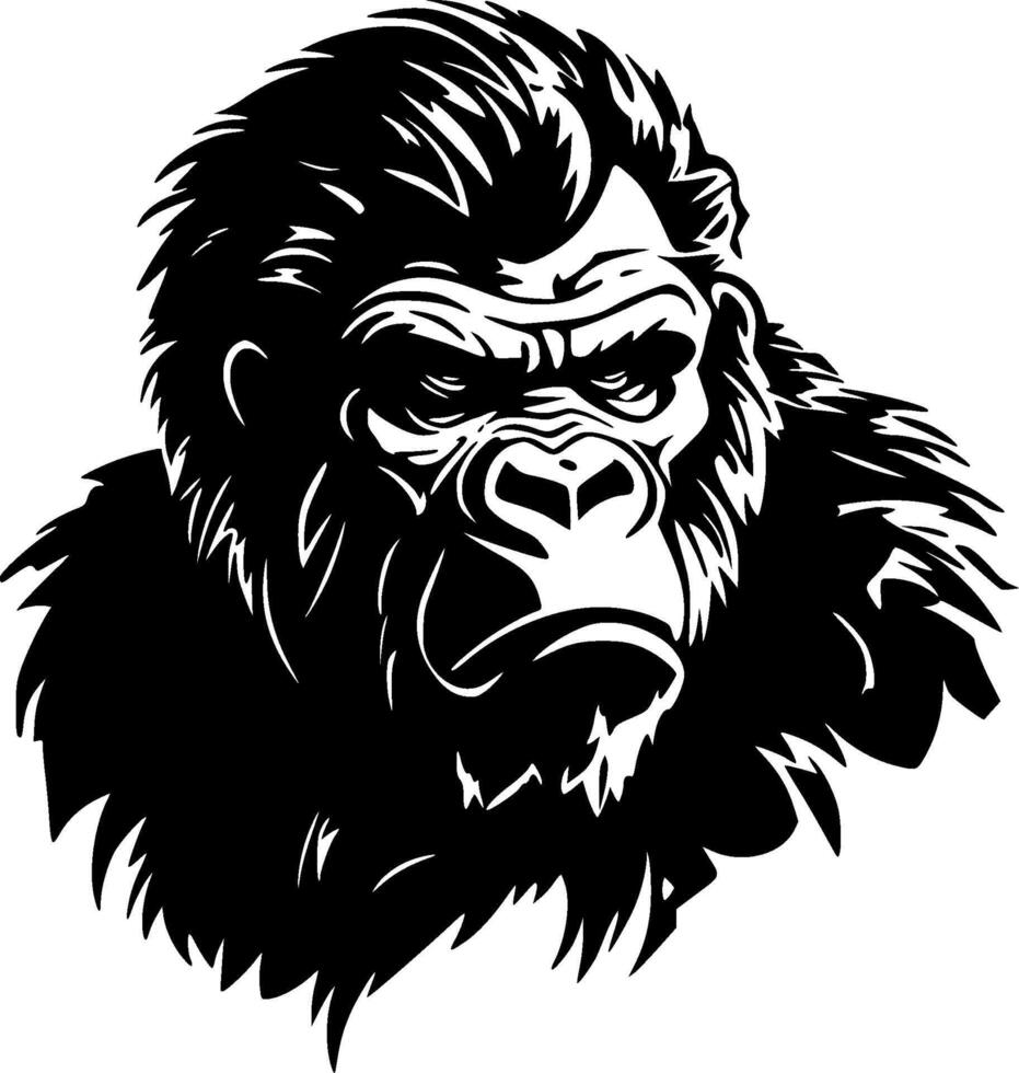 Gorilla, Minimalist and Simple Silhouette - illustration vector