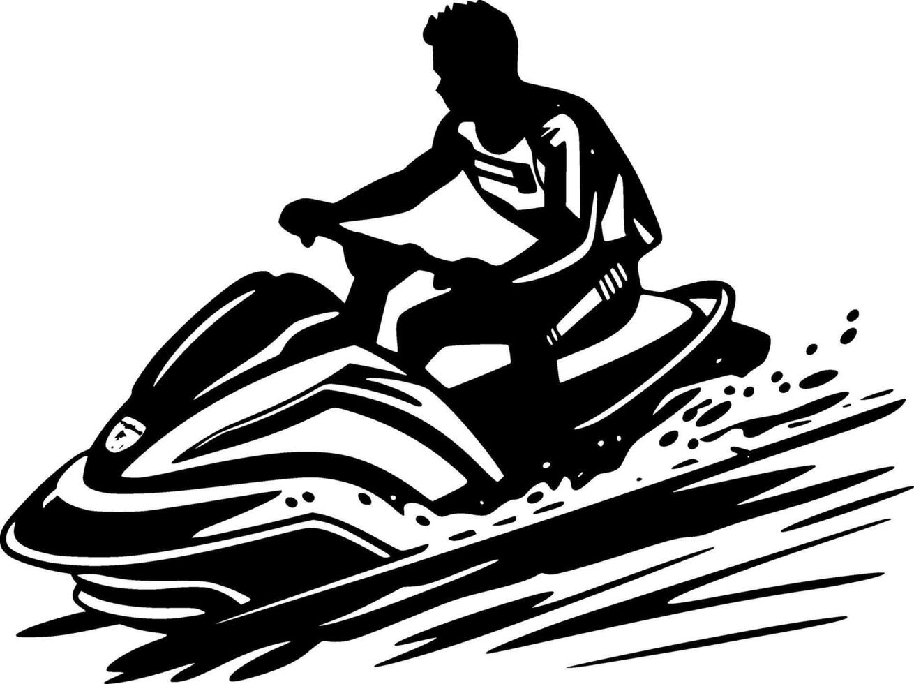 Jet Ski, Minimalist and Simple Silhouette - illustration vector