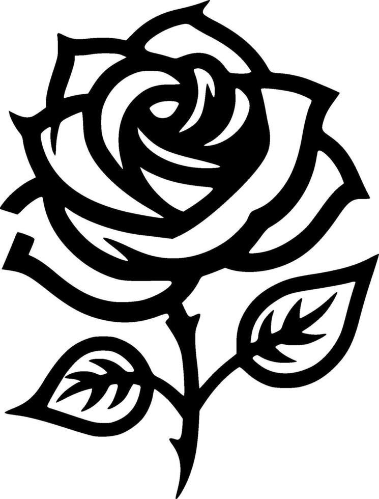 Rose, Minimalist and Simple Silhouette - illustration vector