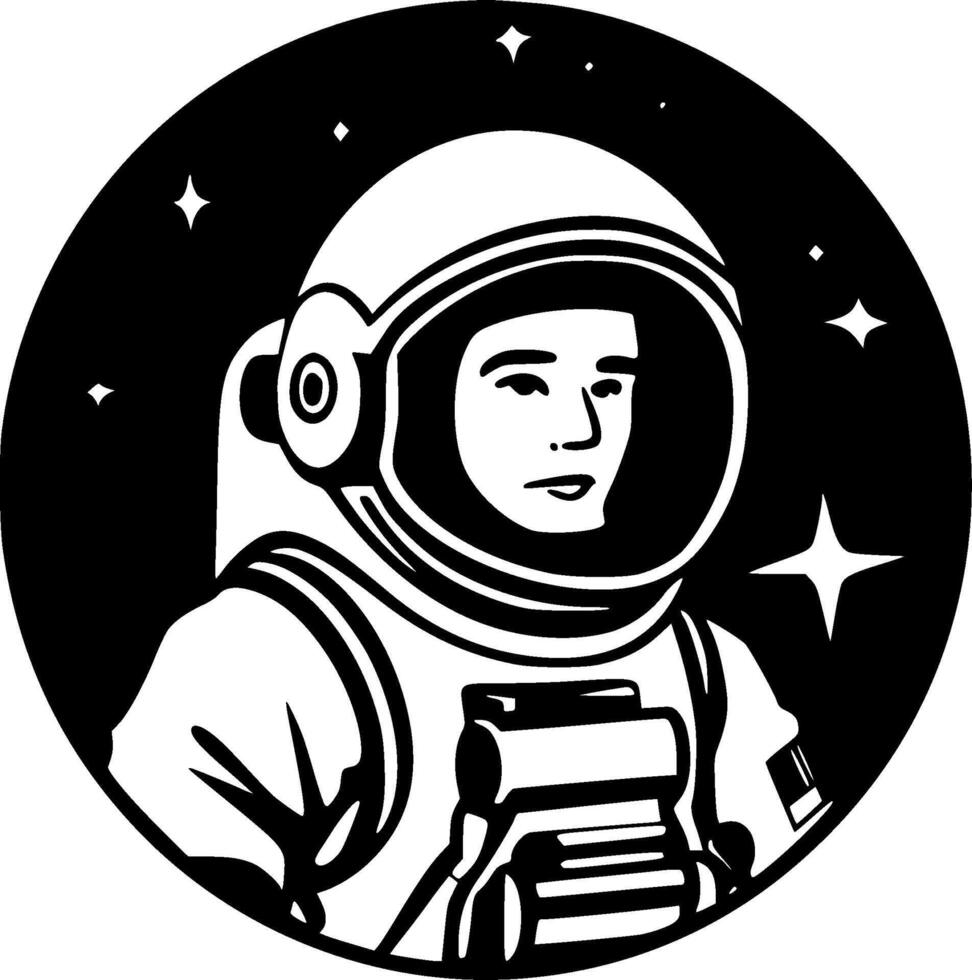 Astronaut, Minimalist and Simple Silhouette - illustration vector