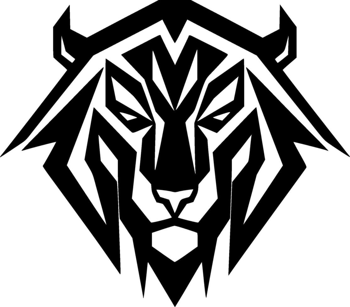 Tiger, Minimalist and Simple Silhouette - illustration vector
