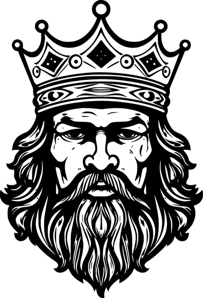 King - Black and White Isolated Icon - illustration vector