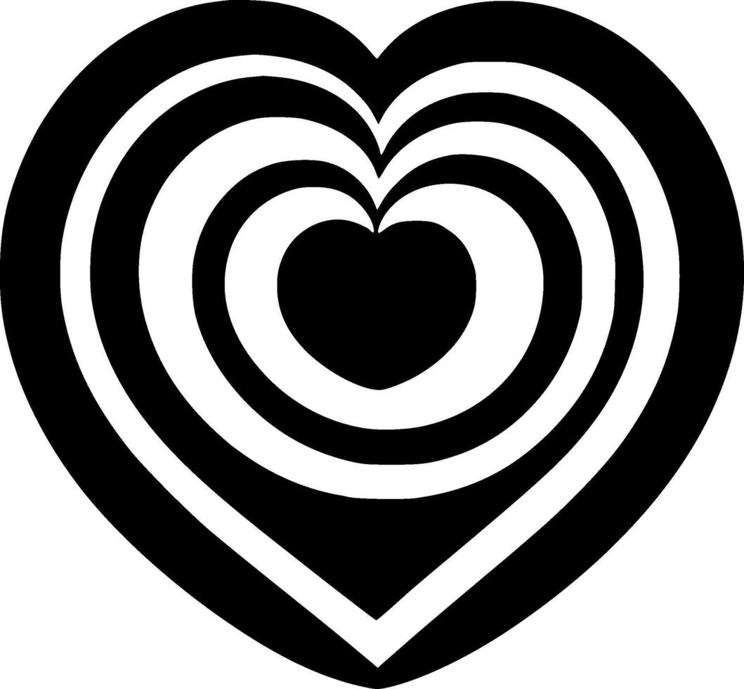 Heart, Black and White illustration vector