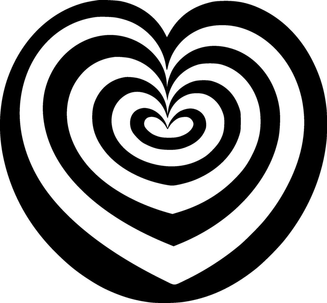 Heart - Black and White Isolated Icon - illustration vector