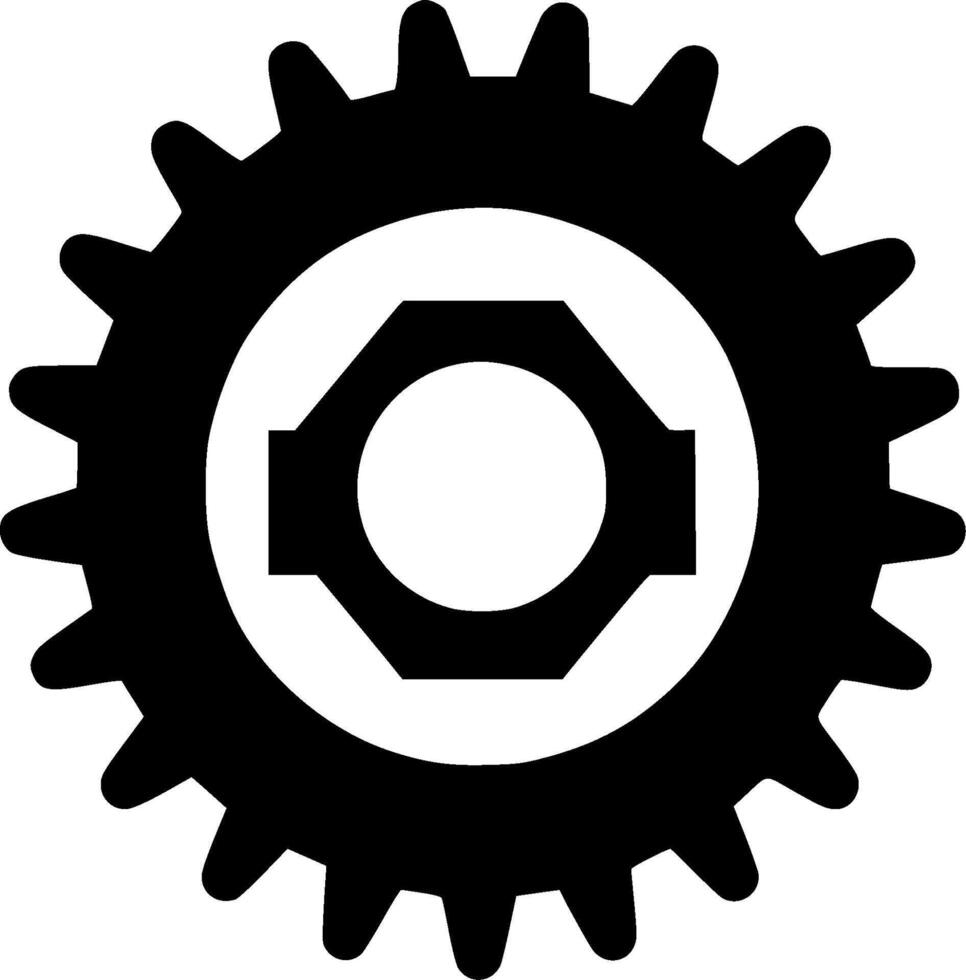 Gear, Minimalist and Simple Silhouette - illustration vector