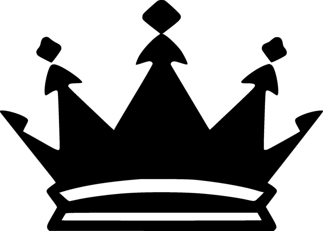 Crown - Black and White Isolated Icon - illustration vector