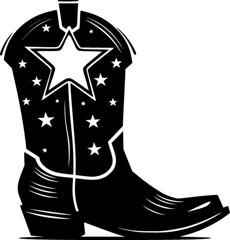 Cowboy Boot - Minimalist and Flat Logo - illustration vector