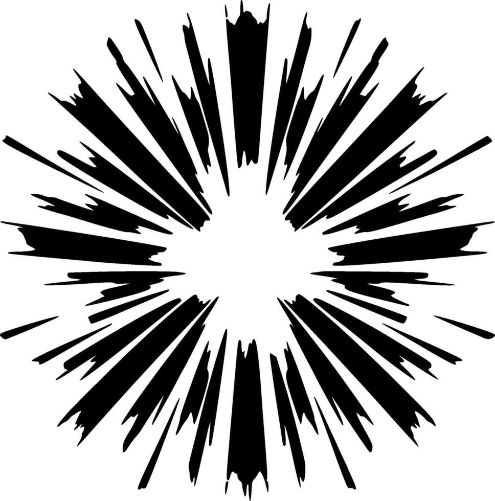 Explosion, Black and White illustration vector