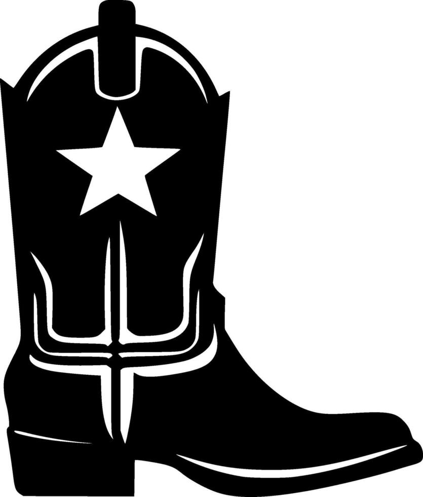 Cowboy Boot, Minimalist and Simple Silhouette - illustration vector