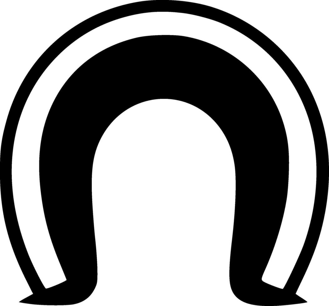 Horseshoe - Black and White Isolated Icon - illustration vector