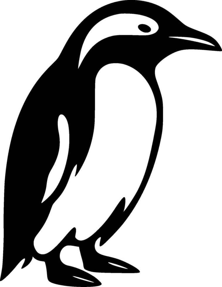 Penguin - Black and White Isolated Icon - illustration vector
