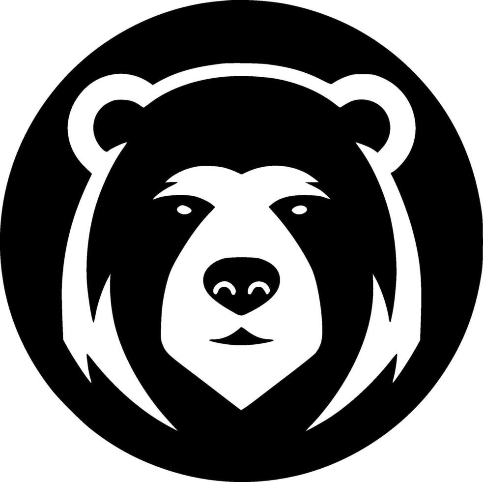 Bear - Black and White Isolated Icon - illustration vector