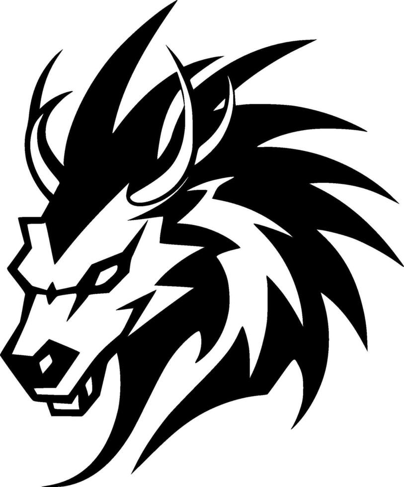 Dragon, Minimalist and Simple Silhouette - illustration vector
