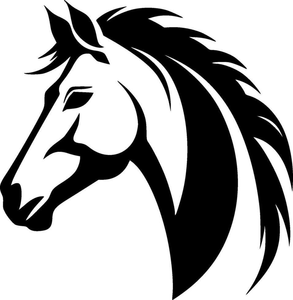 Horse, Minimalist and Simple Silhouette - illustration vector