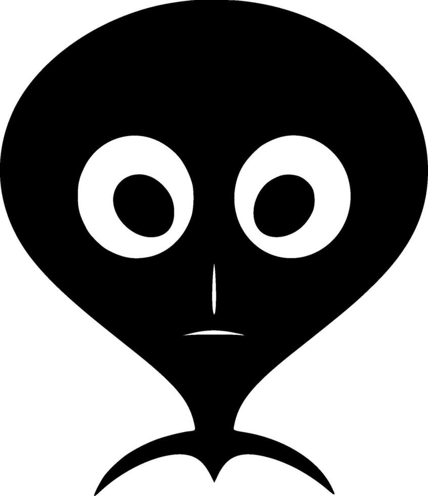 Alien, Minimalist and Simple Silhouette - illustration vector
